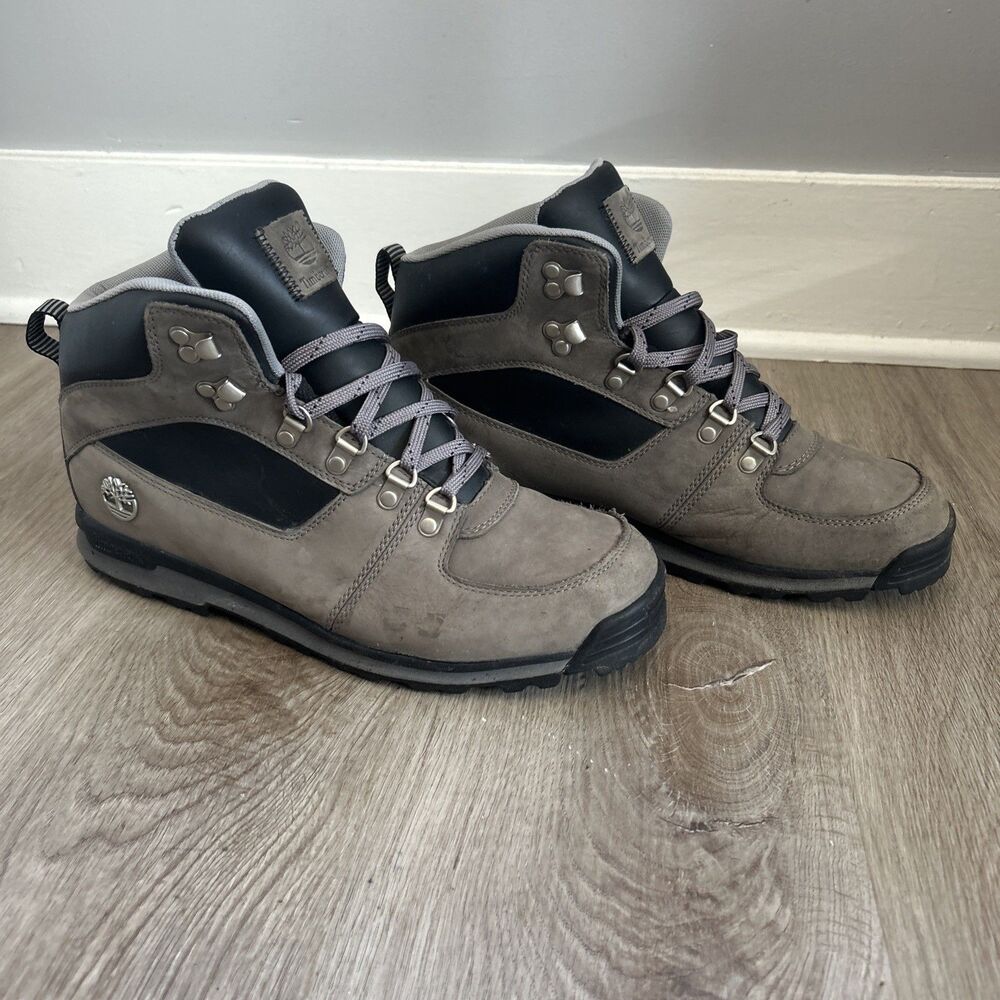 Timberland GT Alpine Boots Mens 10 Black Gray Suede Hiking Outdoor Lace Up 10591